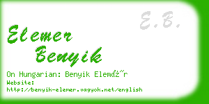 elemer benyik business card